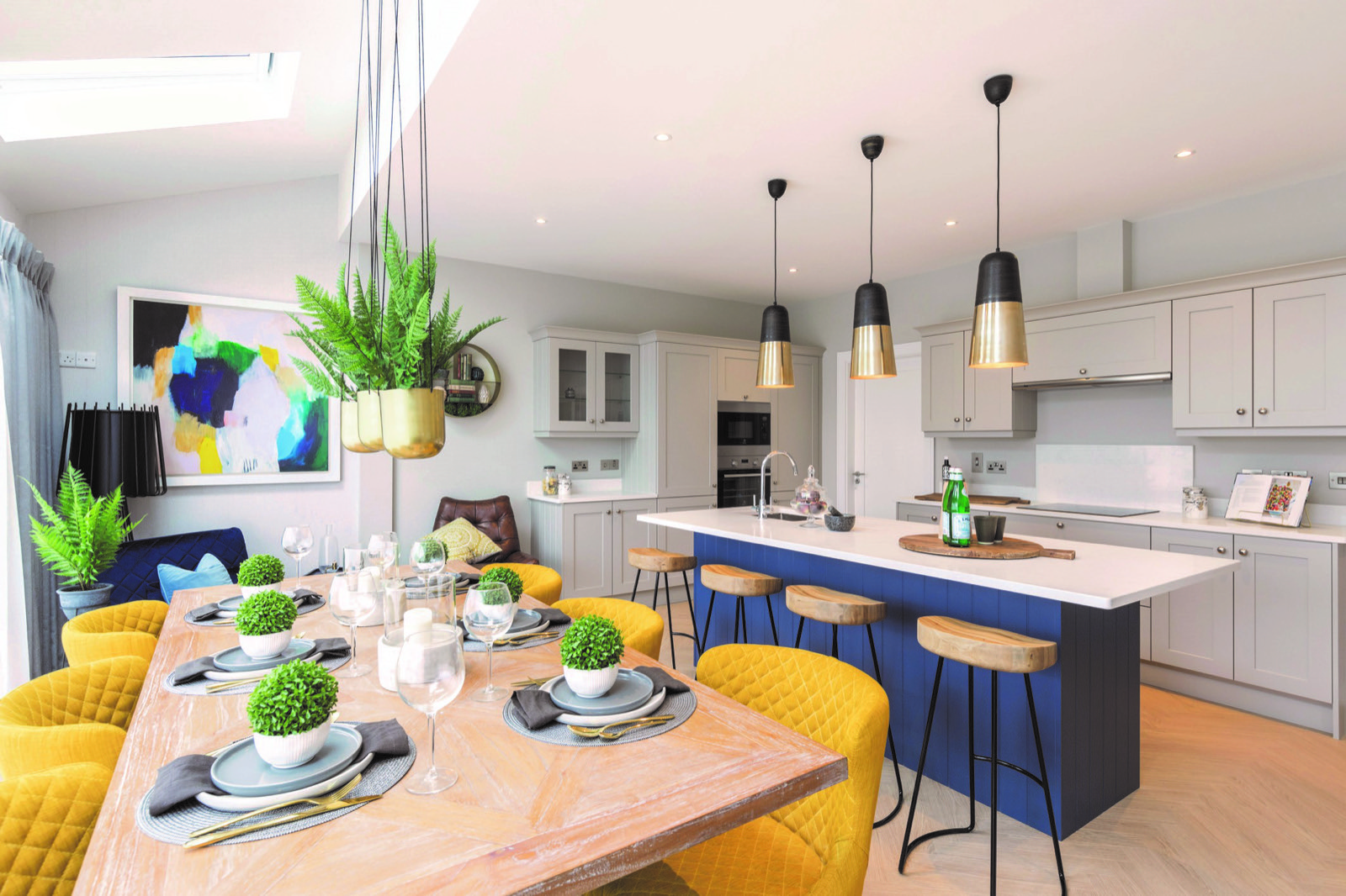 Show home kitchen and dining at Auburn Green